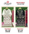 Ramsha R 1140 Cream And Black Georgette Pakistani Readymade Suits Wholesale Online
